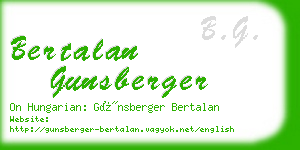bertalan gunsberger business card